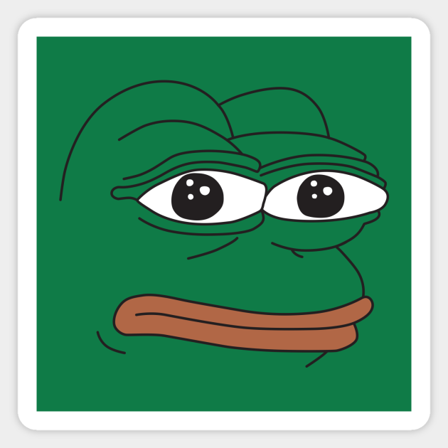 Rare Pepe Face Pepe Sticker TeePublic